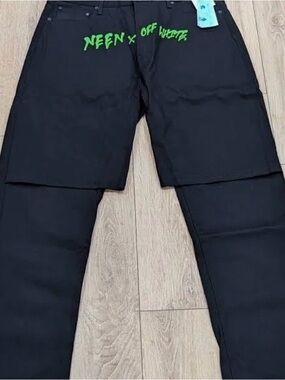 Off-White X Neen Double Skate Jeans Black/Green